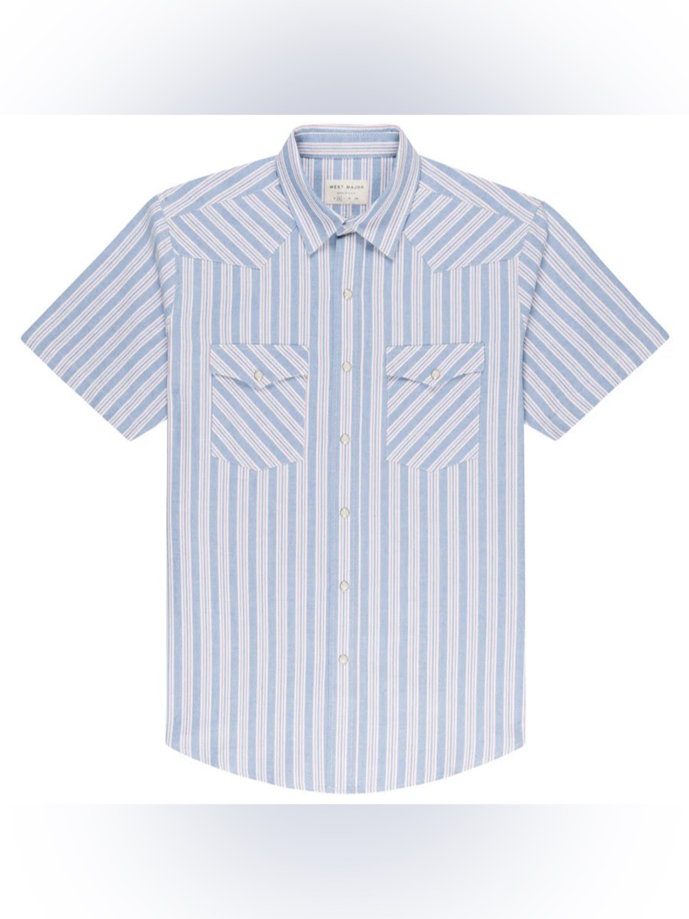 West Major Pearl Snap Short Sleeve Shirt Men’s Size Medium Made in USA